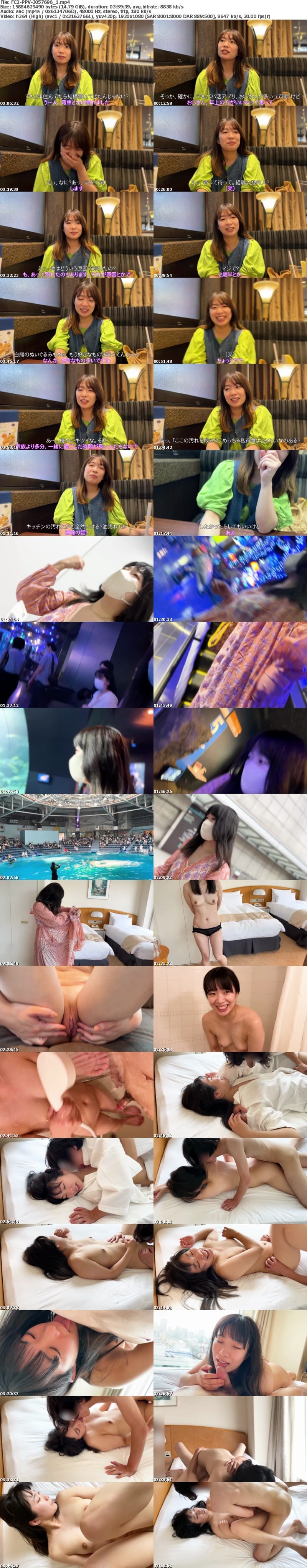 FC2 PPV 3057696 【無】【完全顔出し】【初撮り】人妻子持ち介護士かなこちゃん(29) ３年ぶりのセックスで旦那以外の男に生中出しを許す【本編約４時間】【オナニー＆フェラ(初顔射)特典あり】